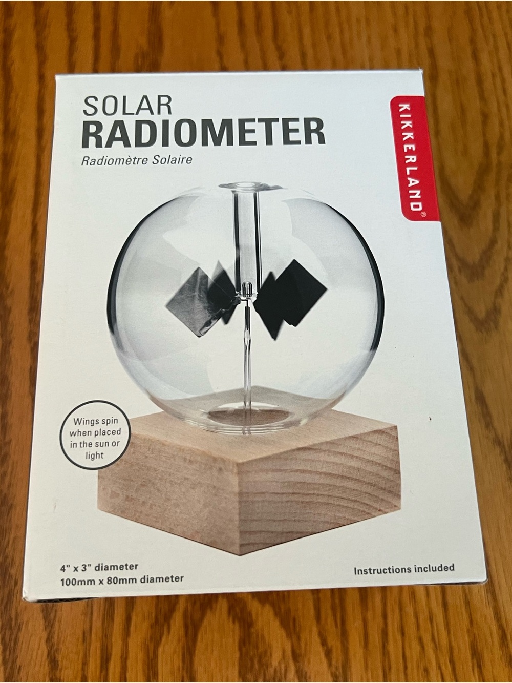 Kikkerland Clear Glass Solar Radiometer with Black Vanes